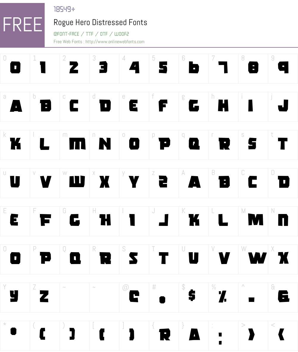 Rogue Hero Distressed Font Screenshots