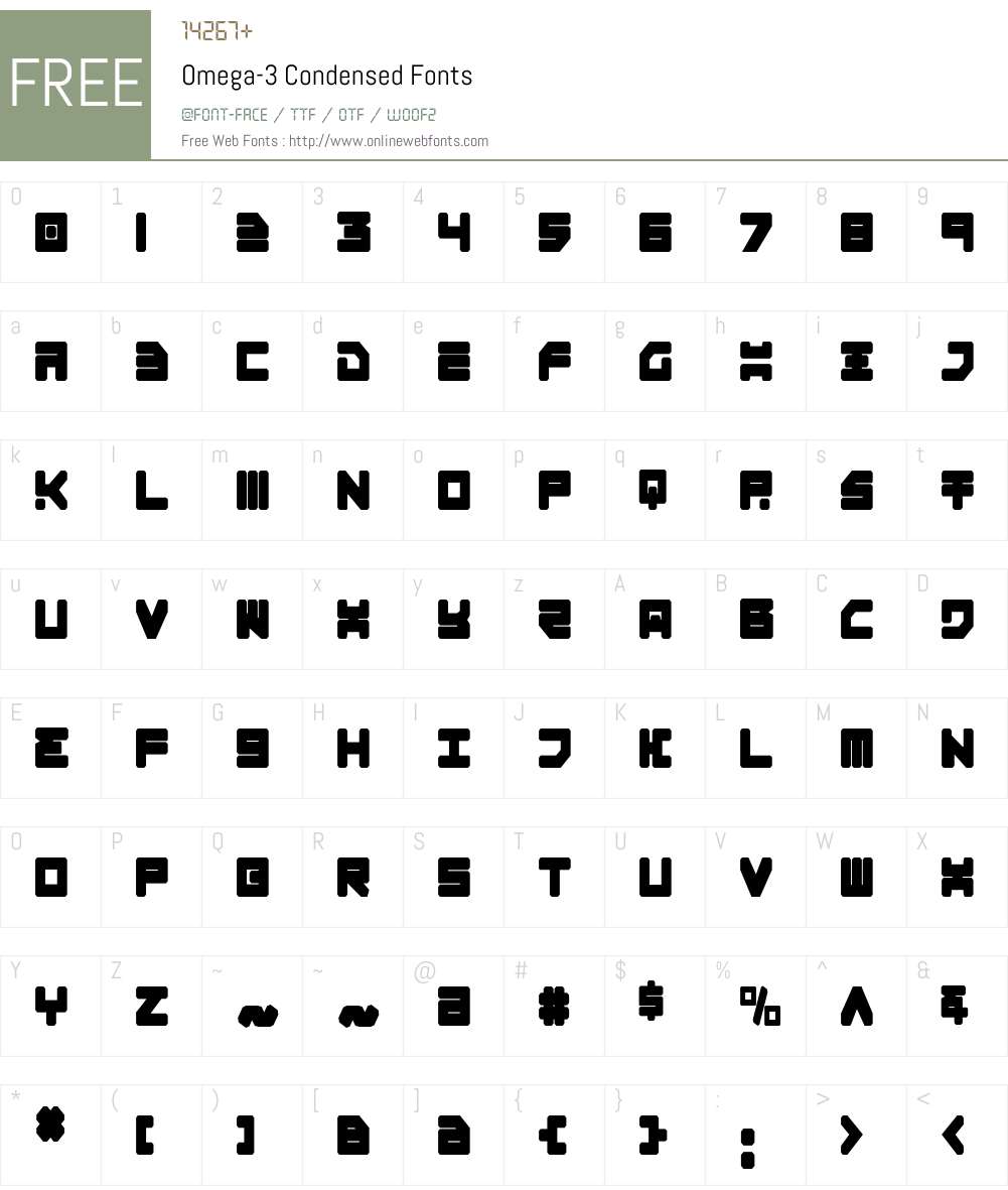 Omega-3 Condensed Font Screenshots