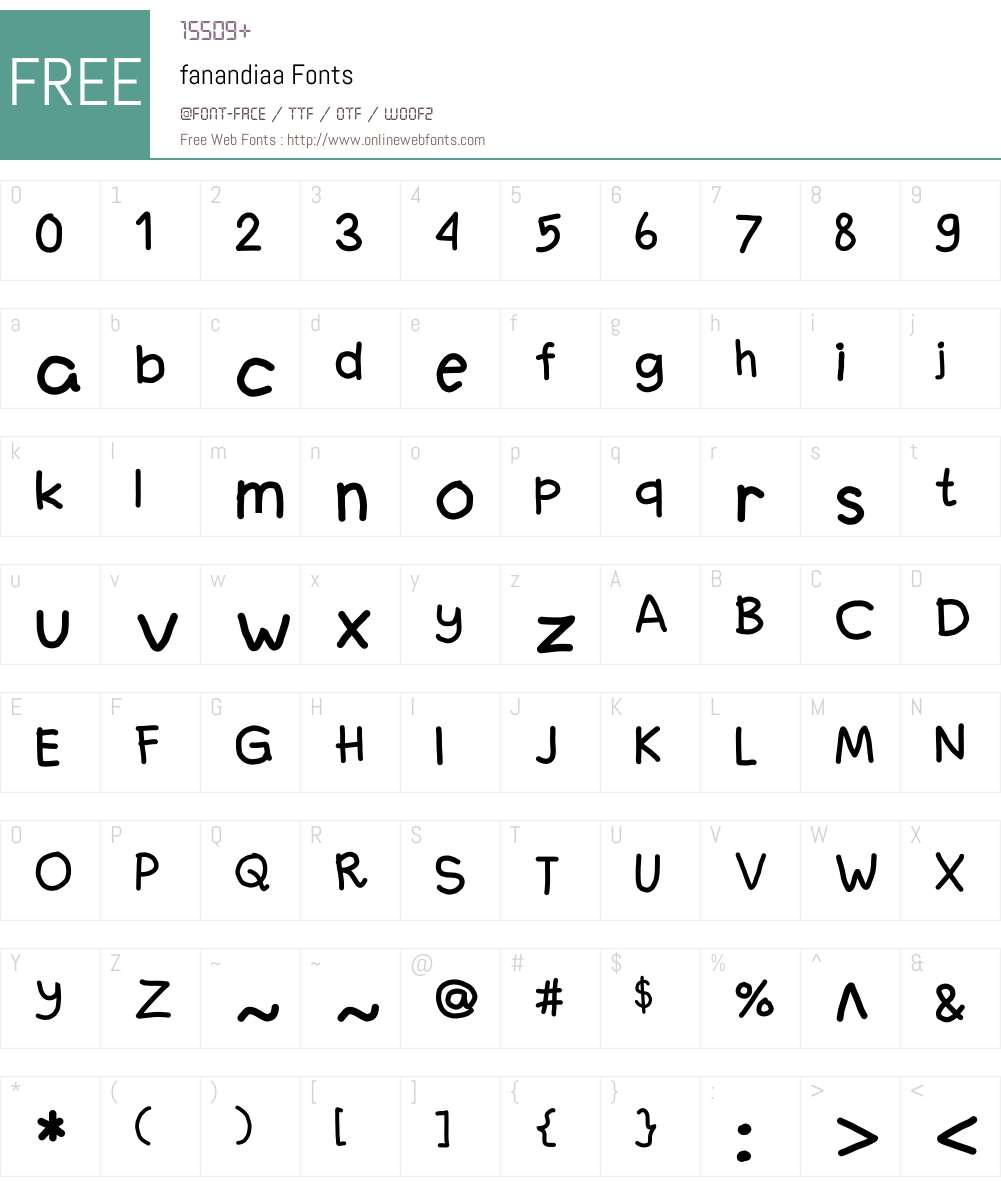 fanandiaa Font Screenshots