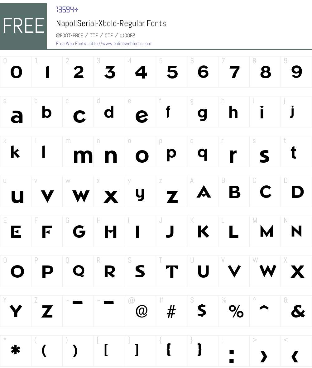 NapoliSerial-Xbold Font Screenshots