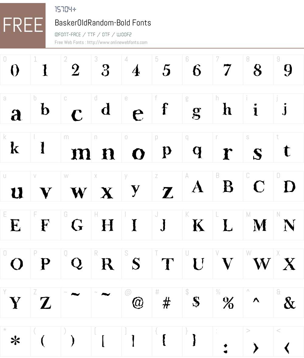 BaskerOldRandom Font Screenshots