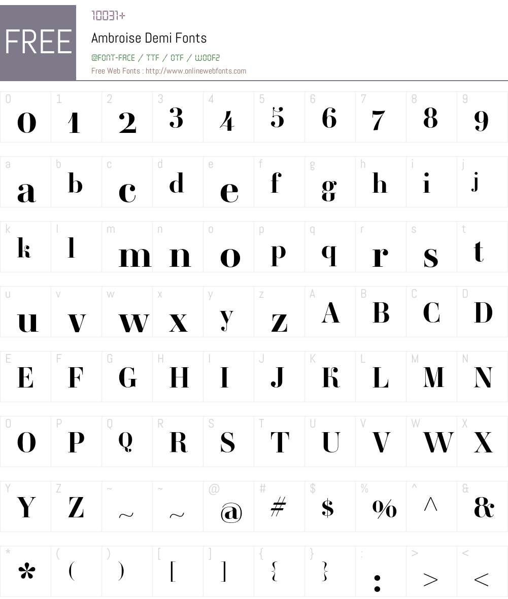 Ambroise Font Screenshots