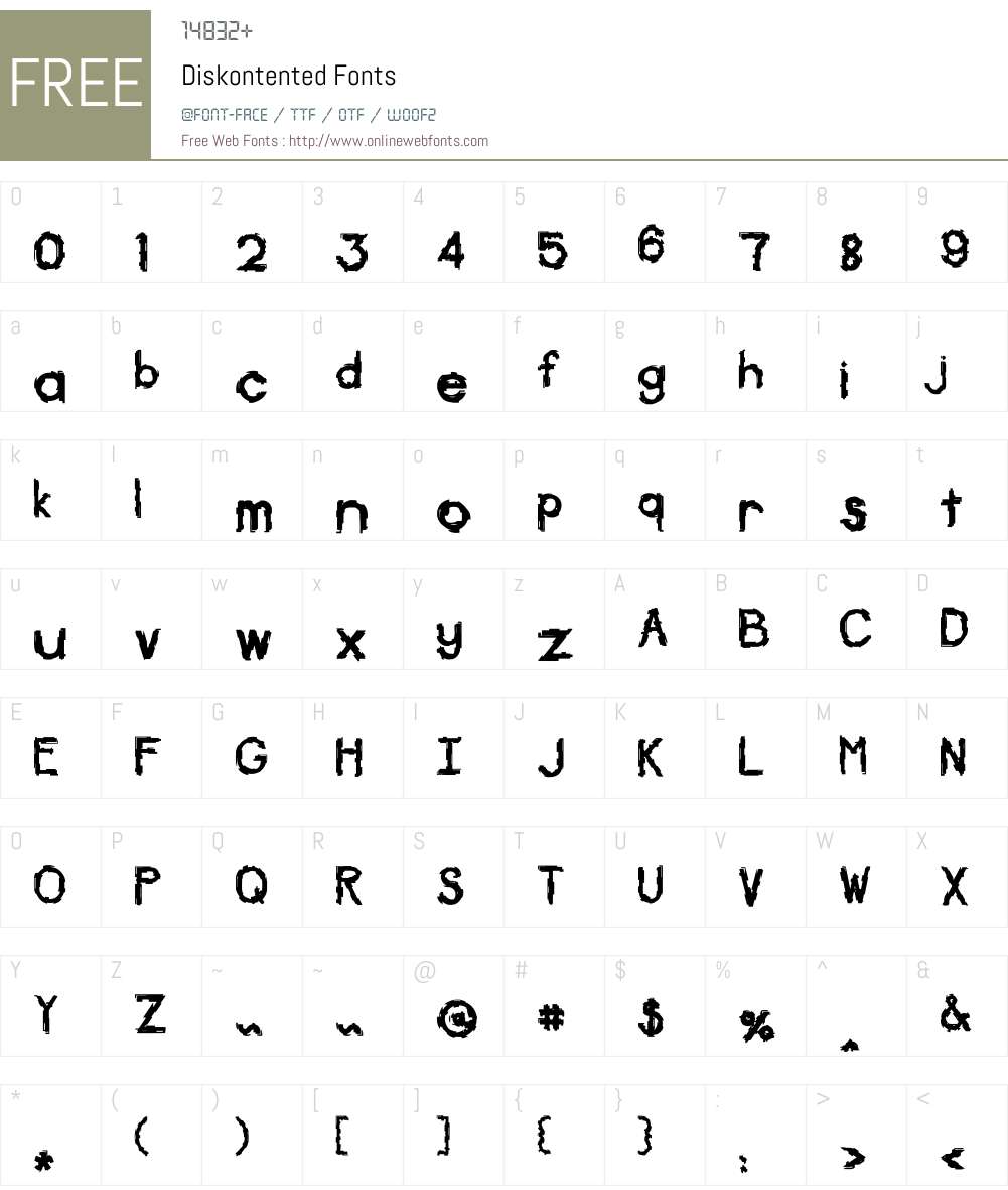 Diskontented Font Screenshots