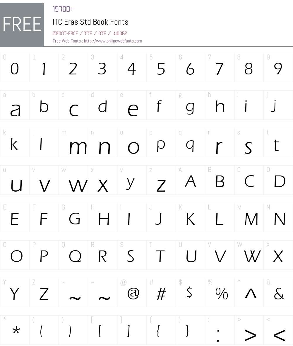 ITC Eras Std Font Screenshots