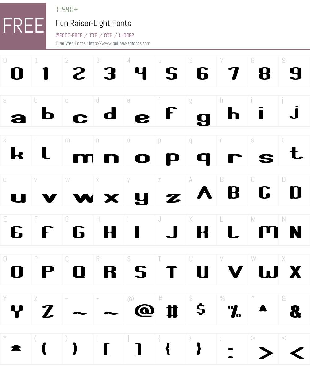 Fun Raiser-Light Font Screenshots