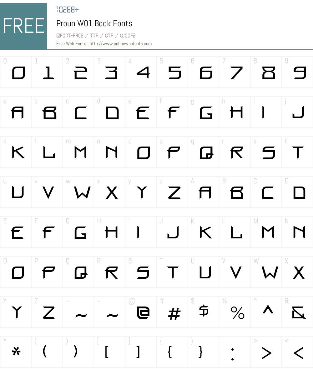 ProunW01-Book Font Screenshots