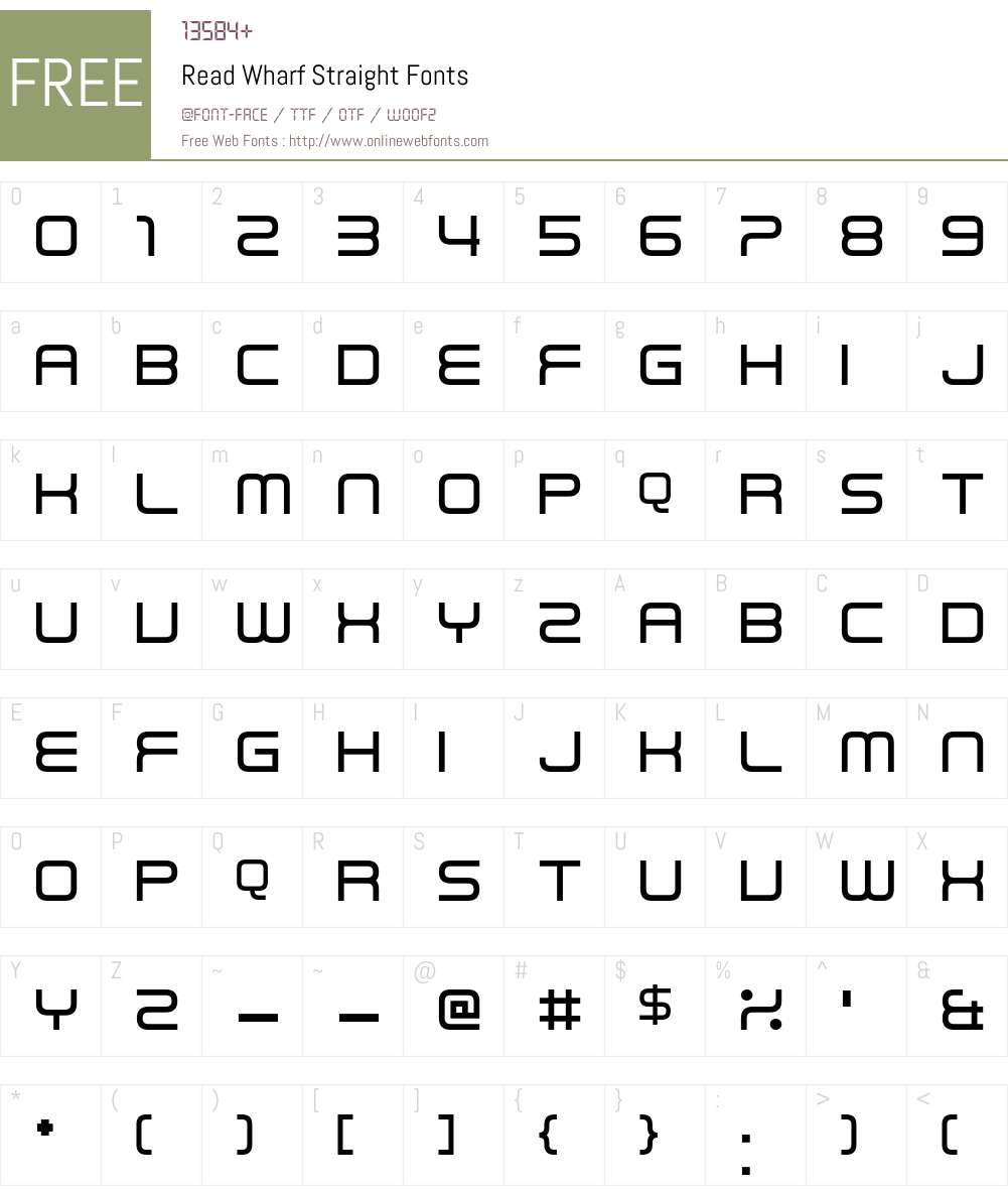 Read Wharf Straight Font Screenshots