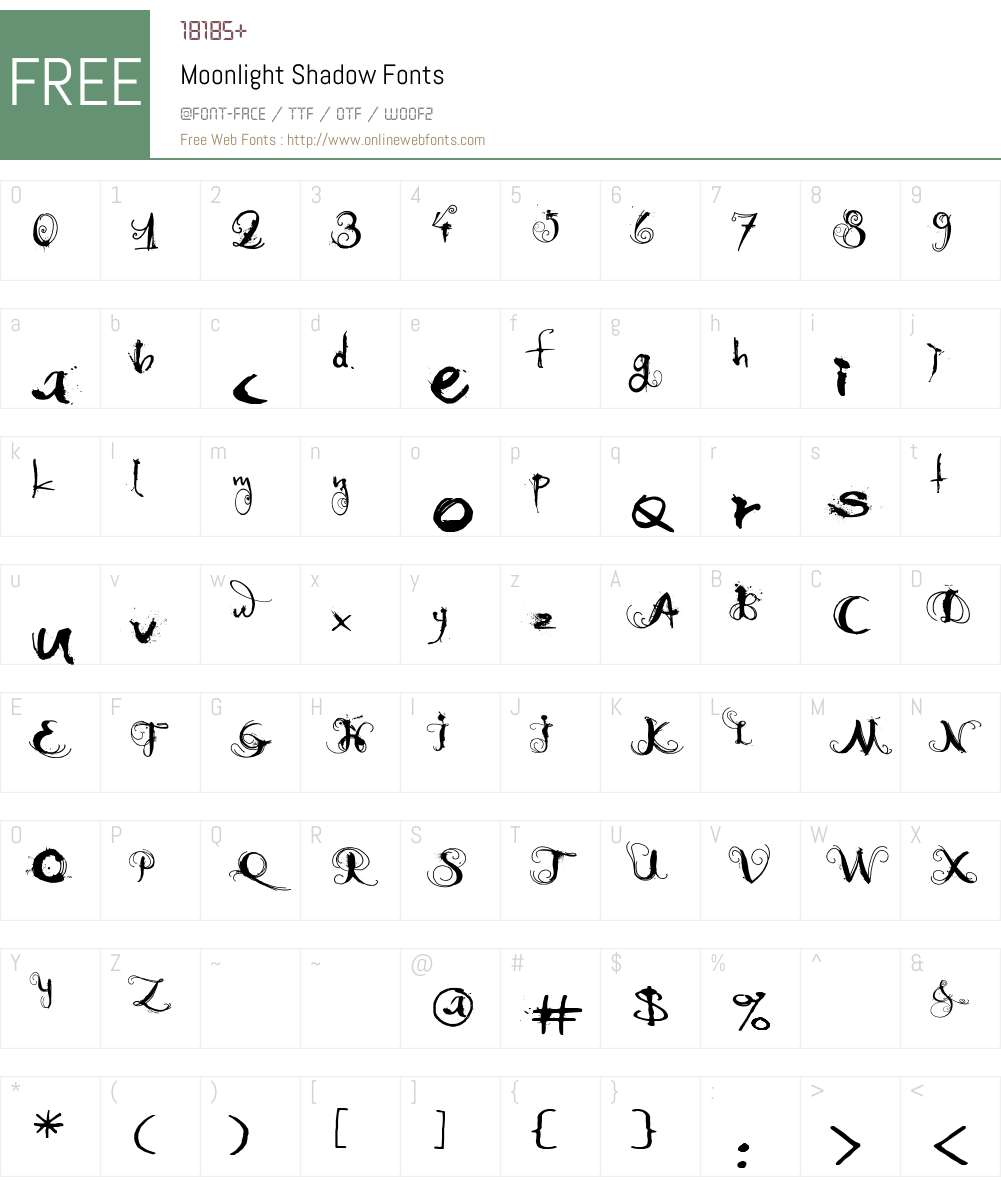 Moonlight Shadow Font Screenshots