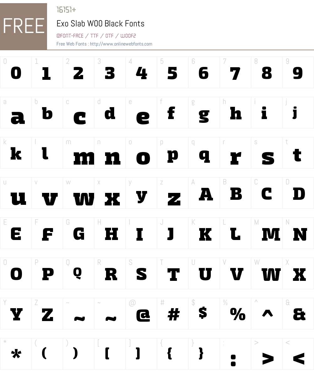 ExoSlabW00-Black Font Screenshots