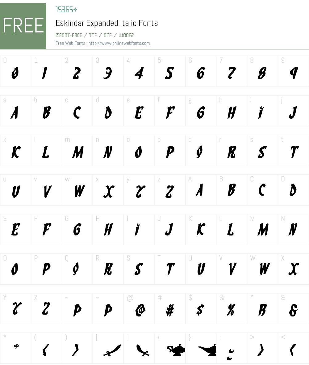Eskindar Expanded Italic Font Screenshots