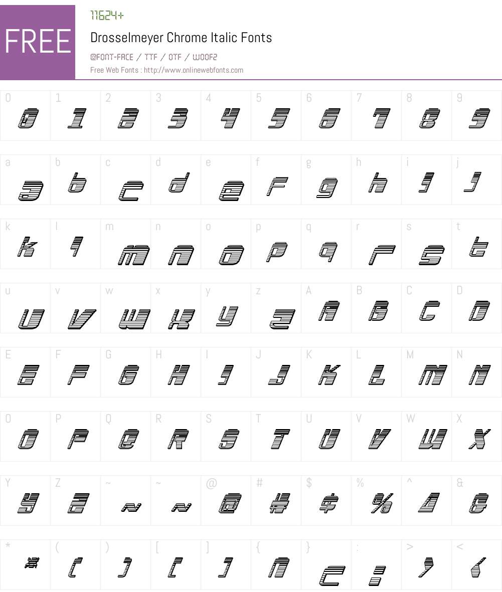 Drosselmeyer Chrome Italic Font Screenshots