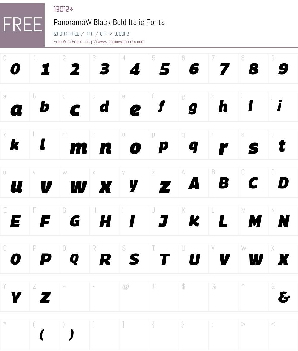 PanoramaW Black Font Screenshots