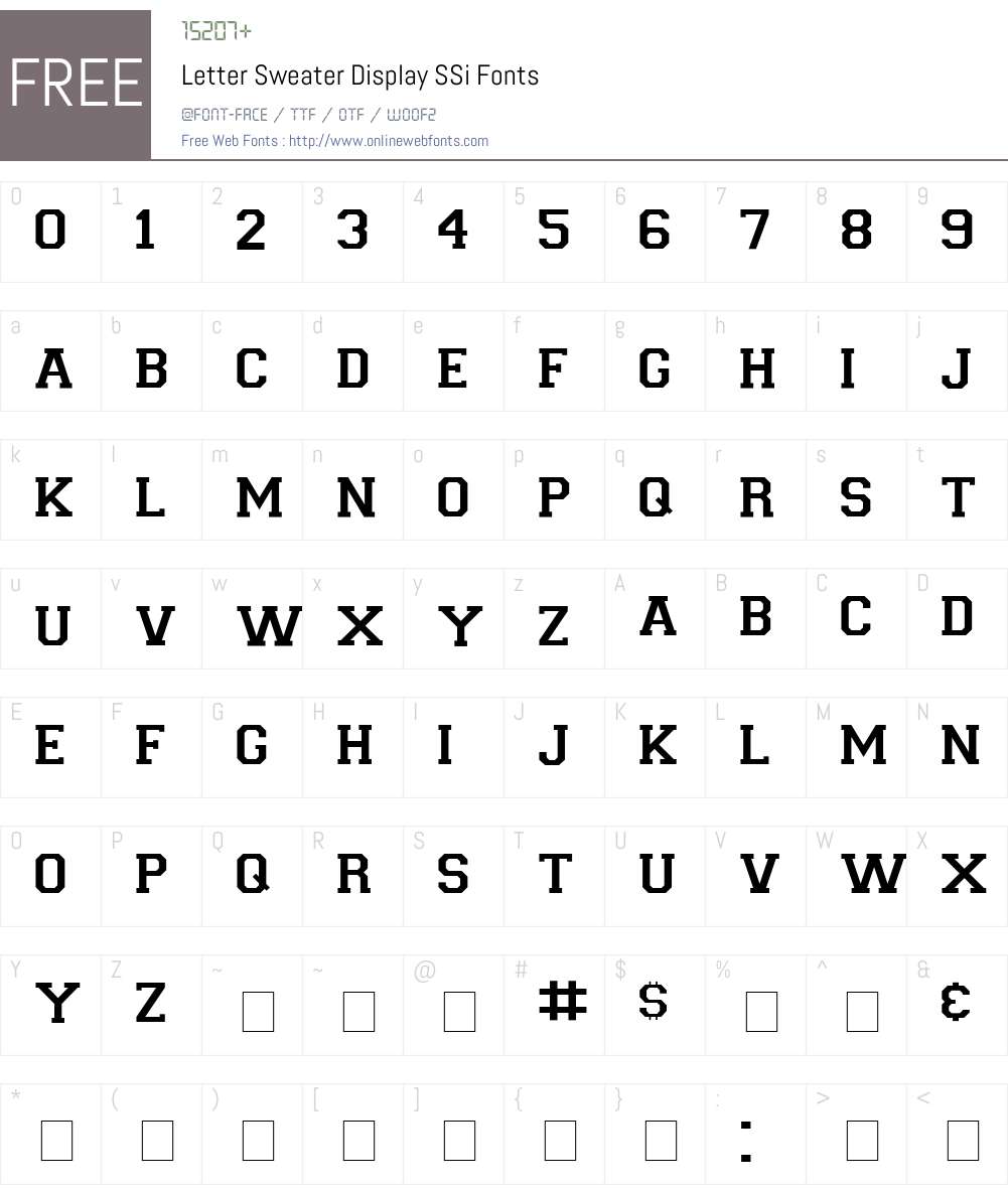 Letter Sweater Display SSi Font Screenshots