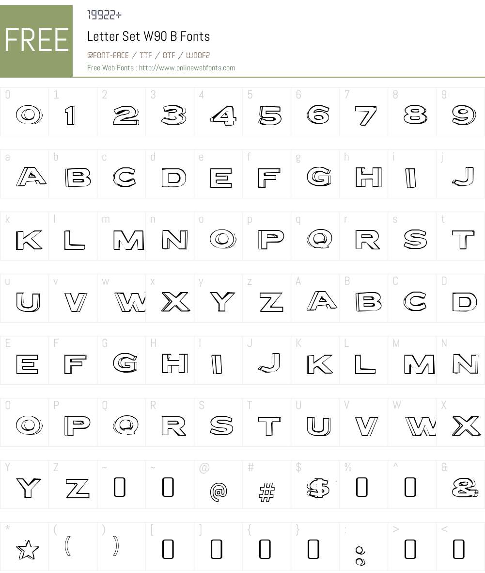 LetterSetW90-B Font Screenshots