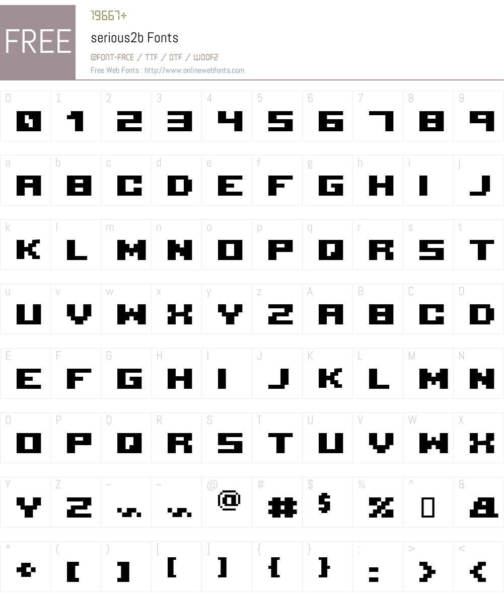 serious2b Font Screenshots