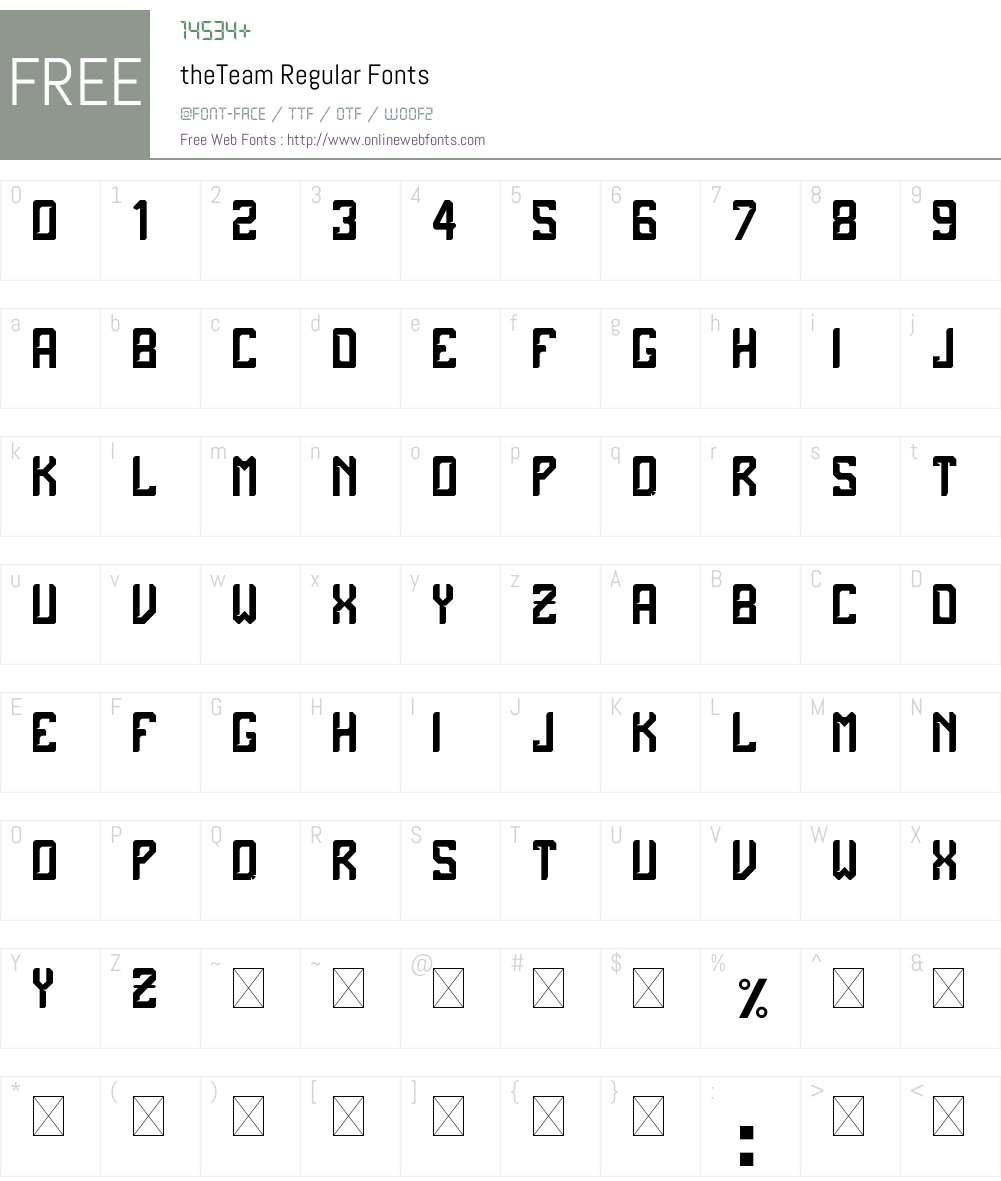 theTeam Font Screenshots