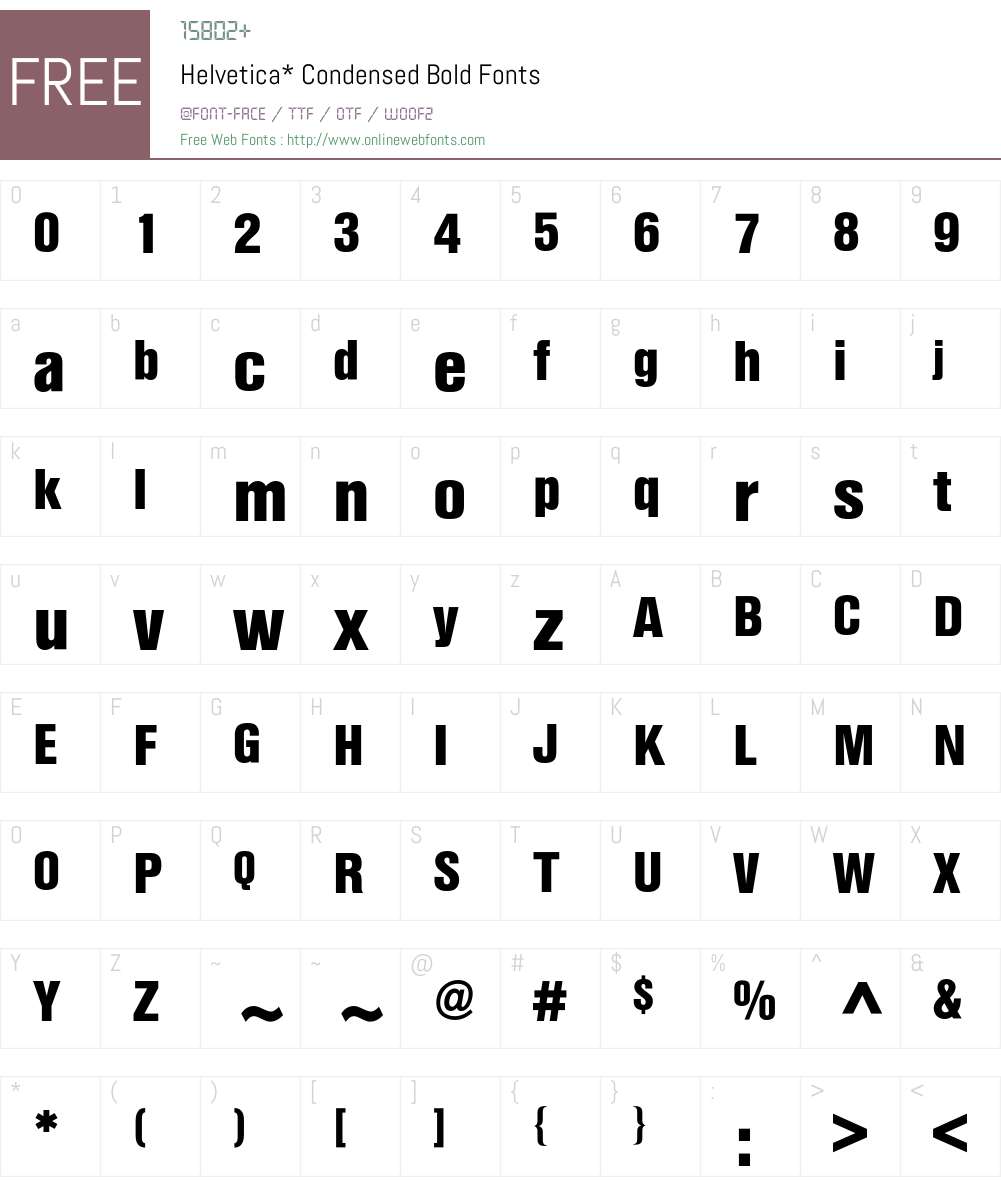 Helvetica Condensed BQ Font Screenshots