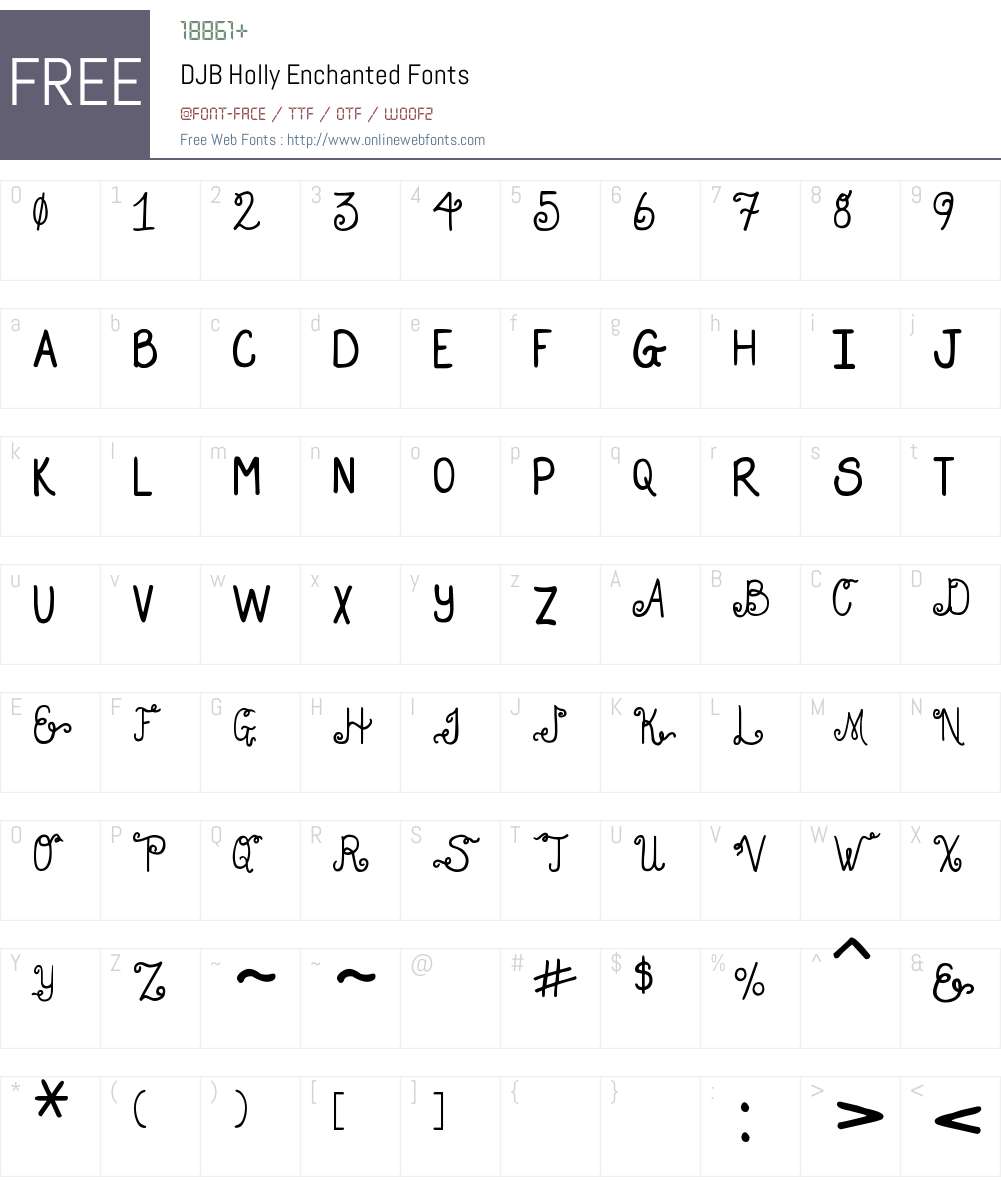 DJB Holly Enchanted Font Screenshots