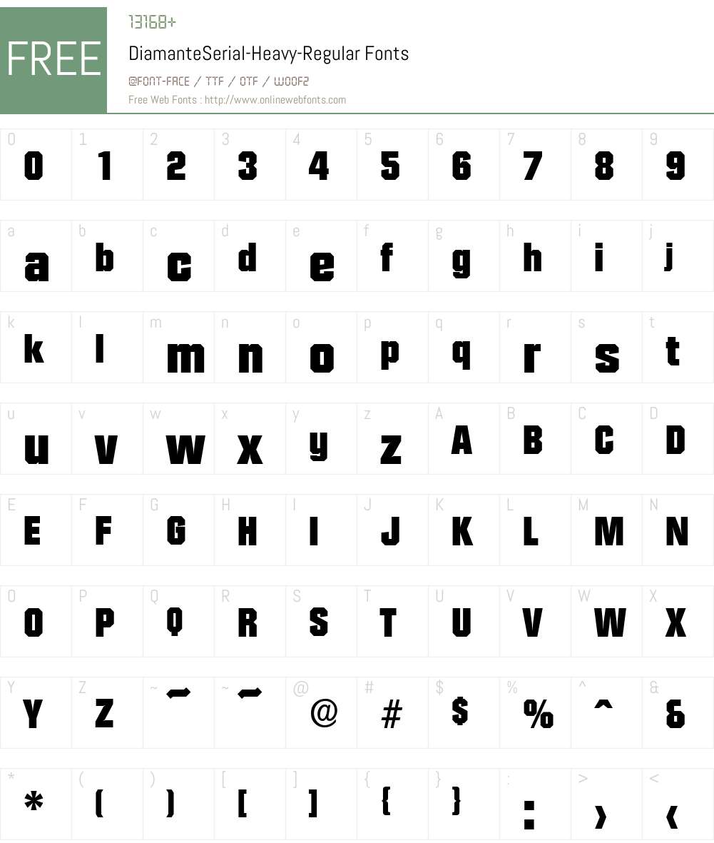 DiamanteSerial-Heavy Font Screenshots