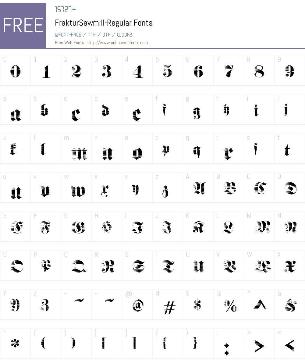 FrakturSawmill Font Screenshots