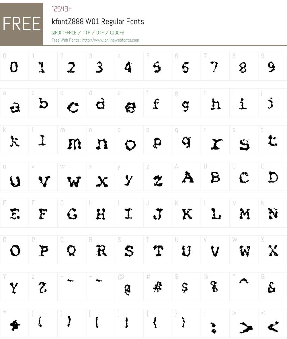 kfontZ888W01-Regular Font Screenshots