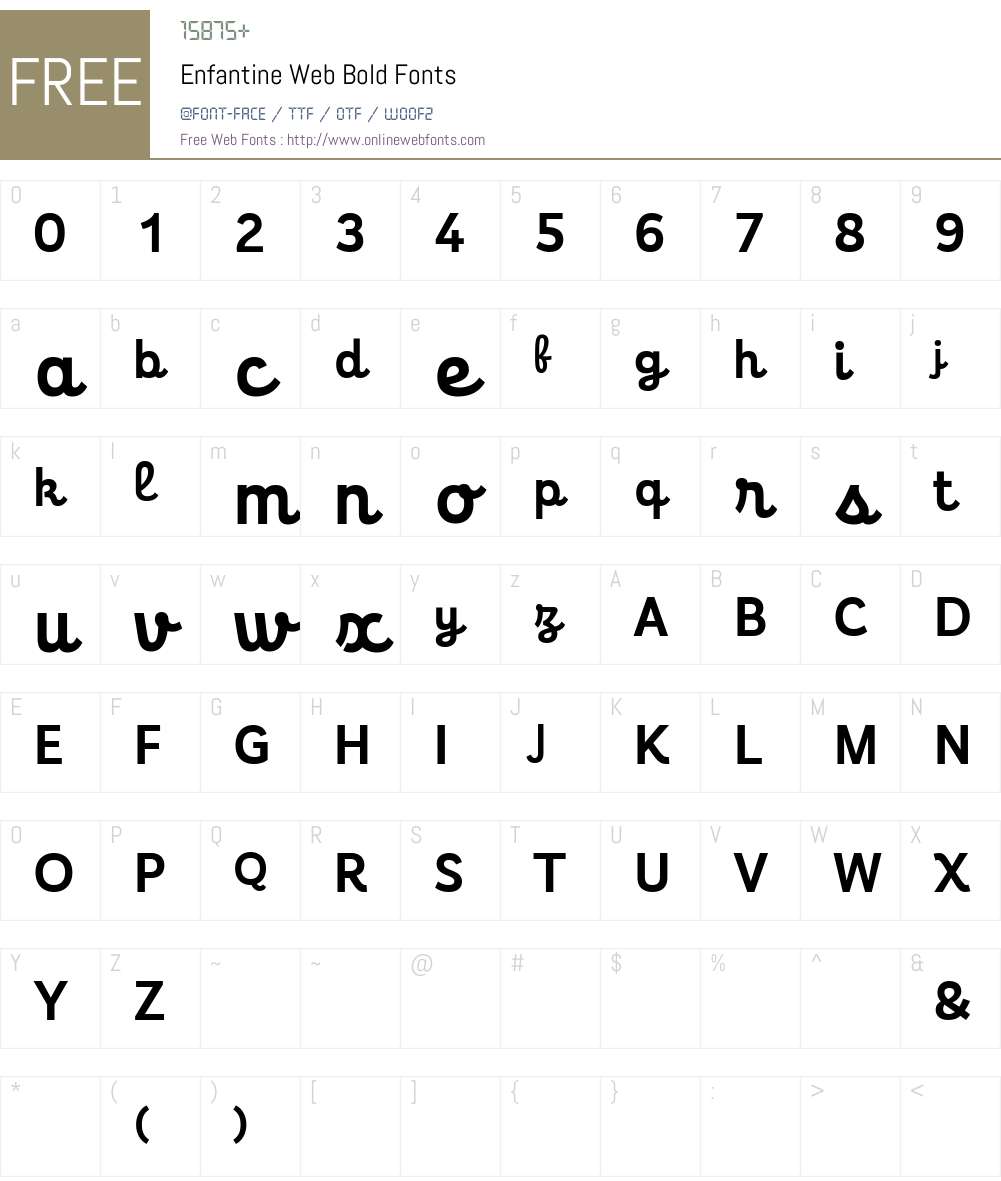 Enfantine Web Font Screenshots