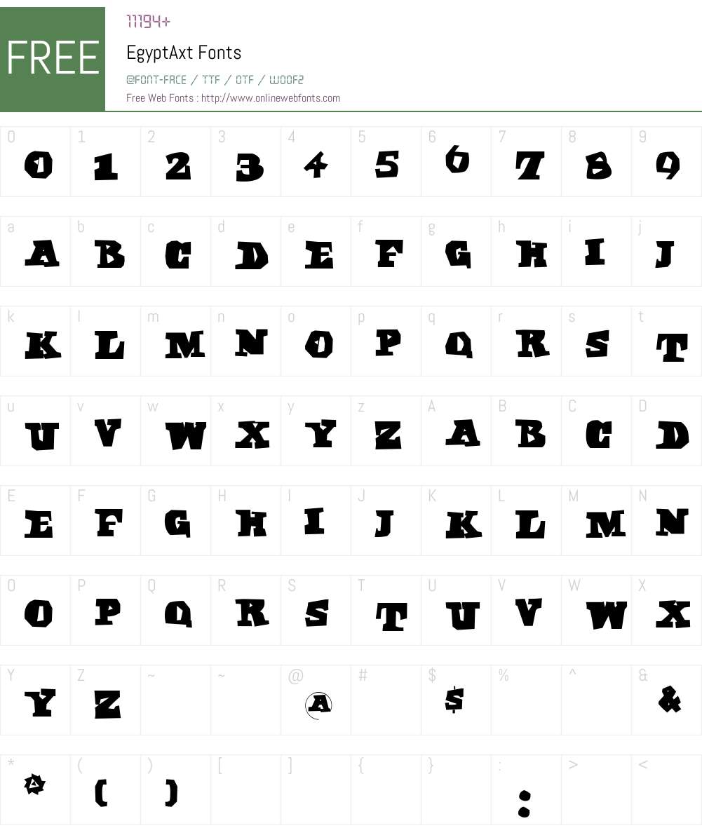 EgyptAxt Font Screenshots