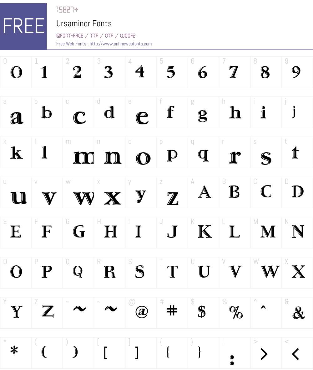 Ursaminor Font Screenshots