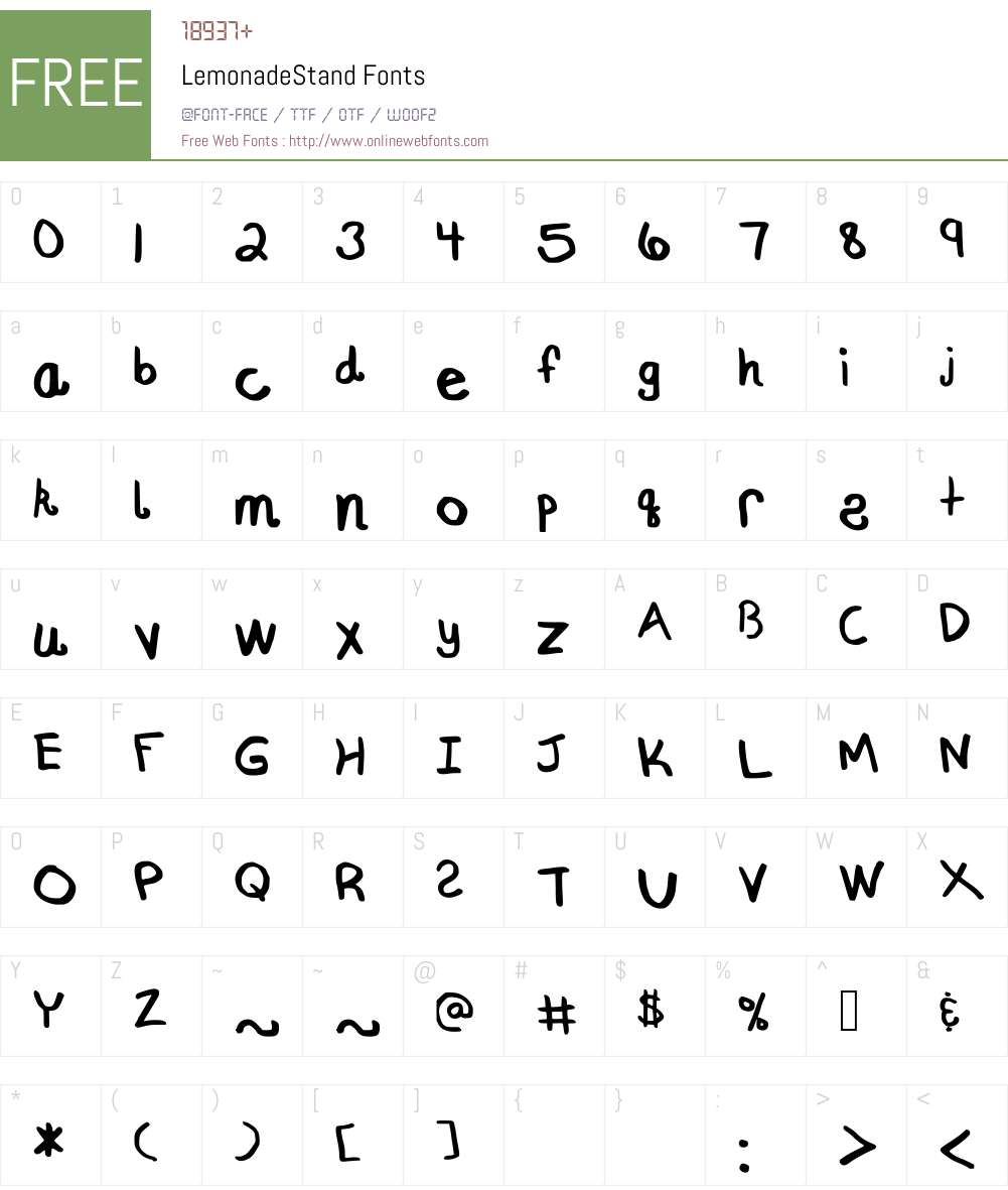 LemonadeStand Font Screenshots