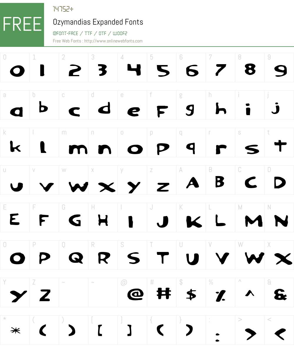Ozymandias Expanded Font Screenshots