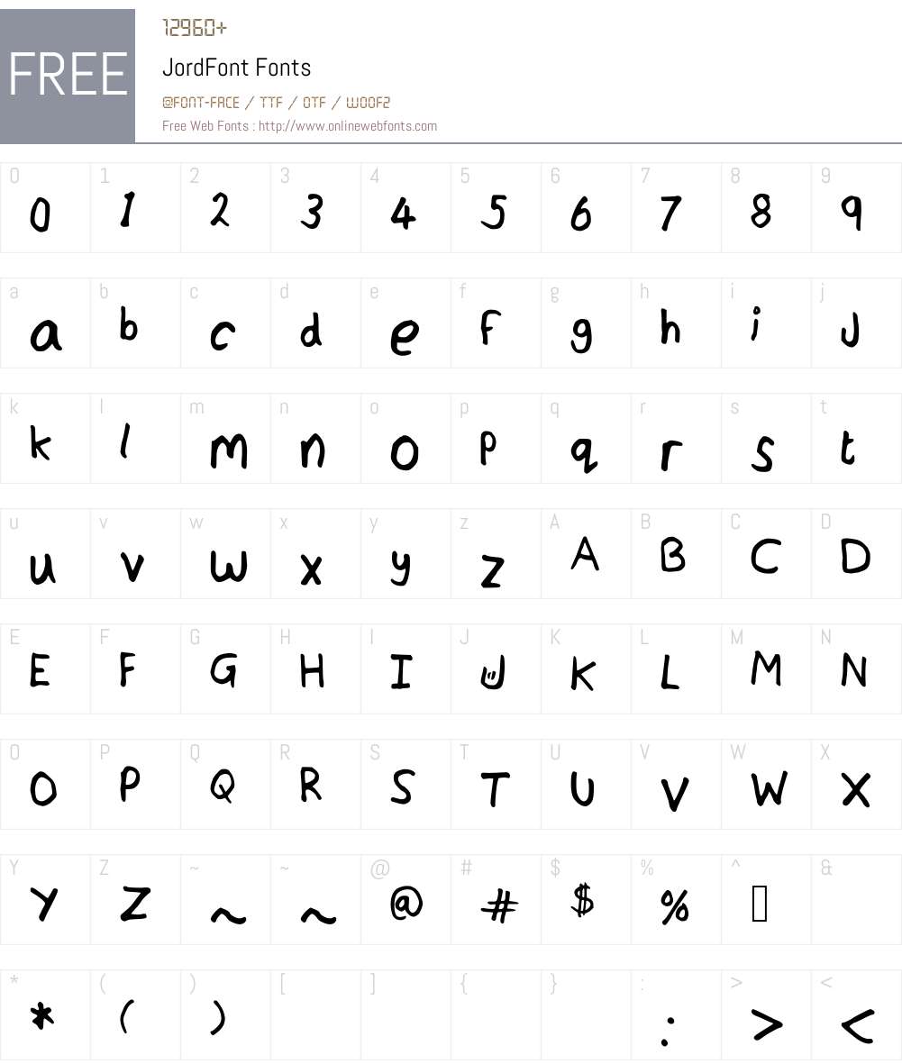 JordFont Font Screenshots