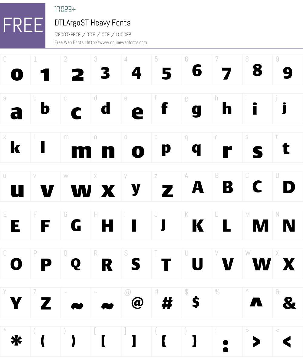 DTL Argo Font Screenshots