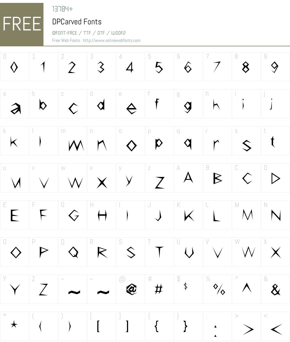 DPCarved Font Screenshots