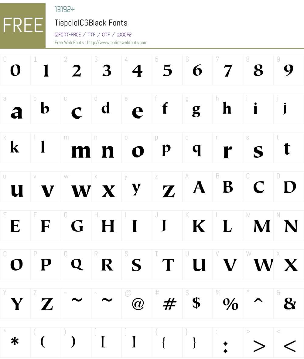 Tiepolo Font Screenshots