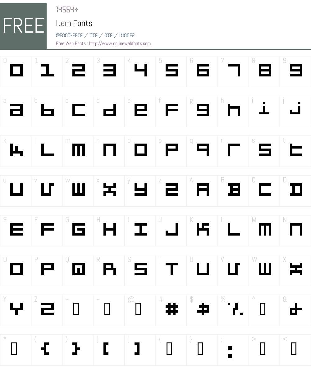 Item Font Screenshots