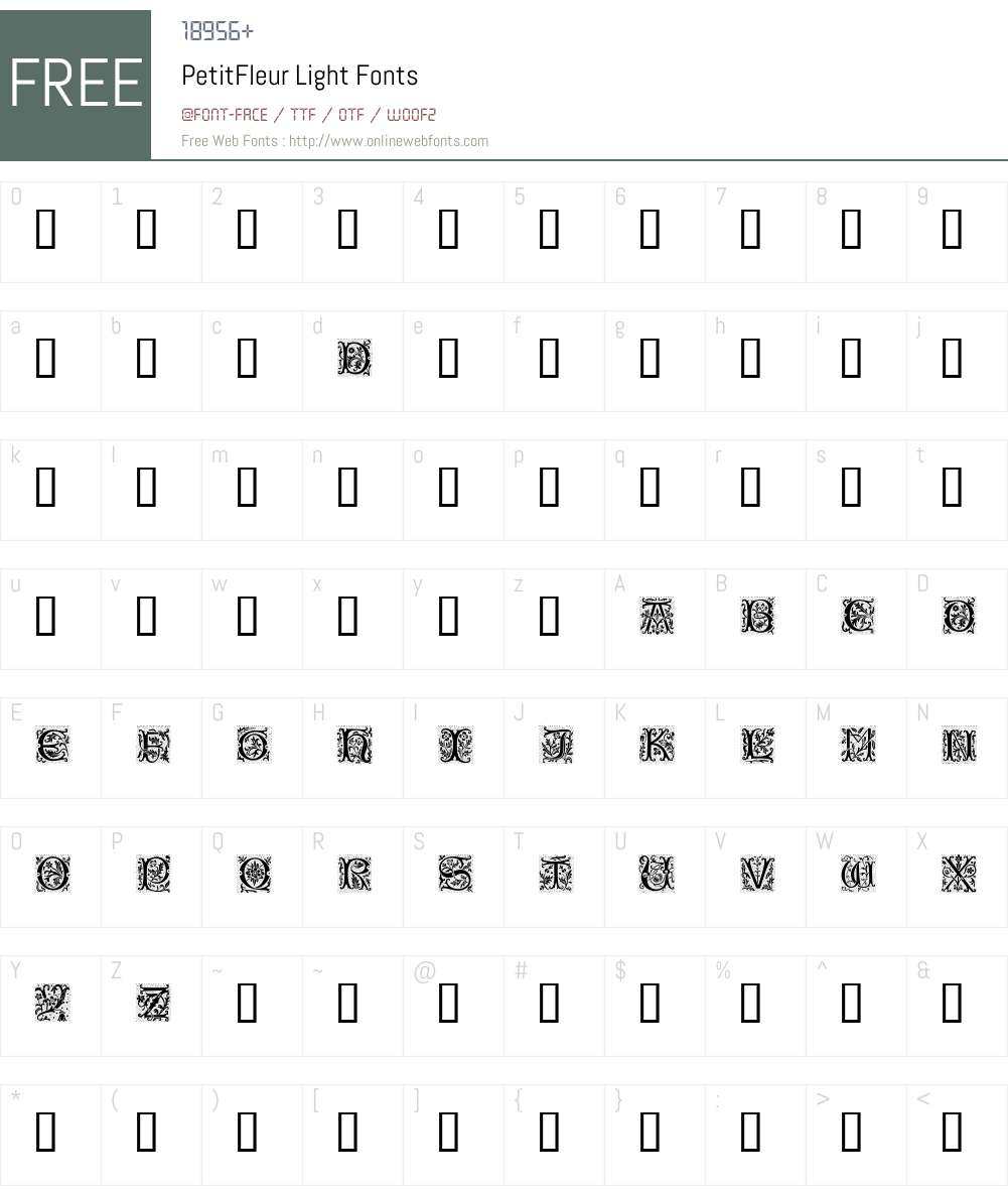PetitFleur Font Screenshots