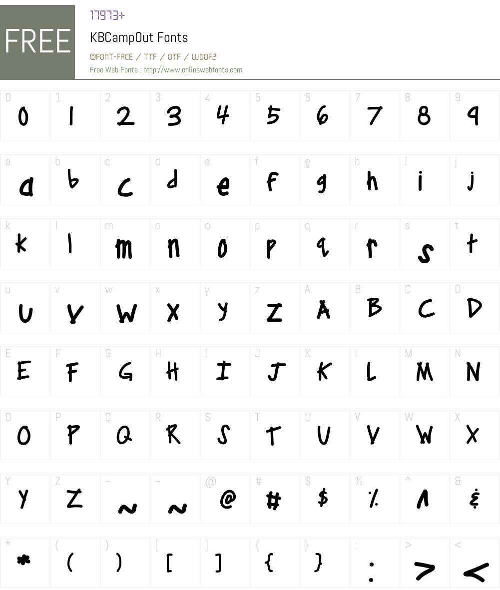 KBCampOut Font Screenshots