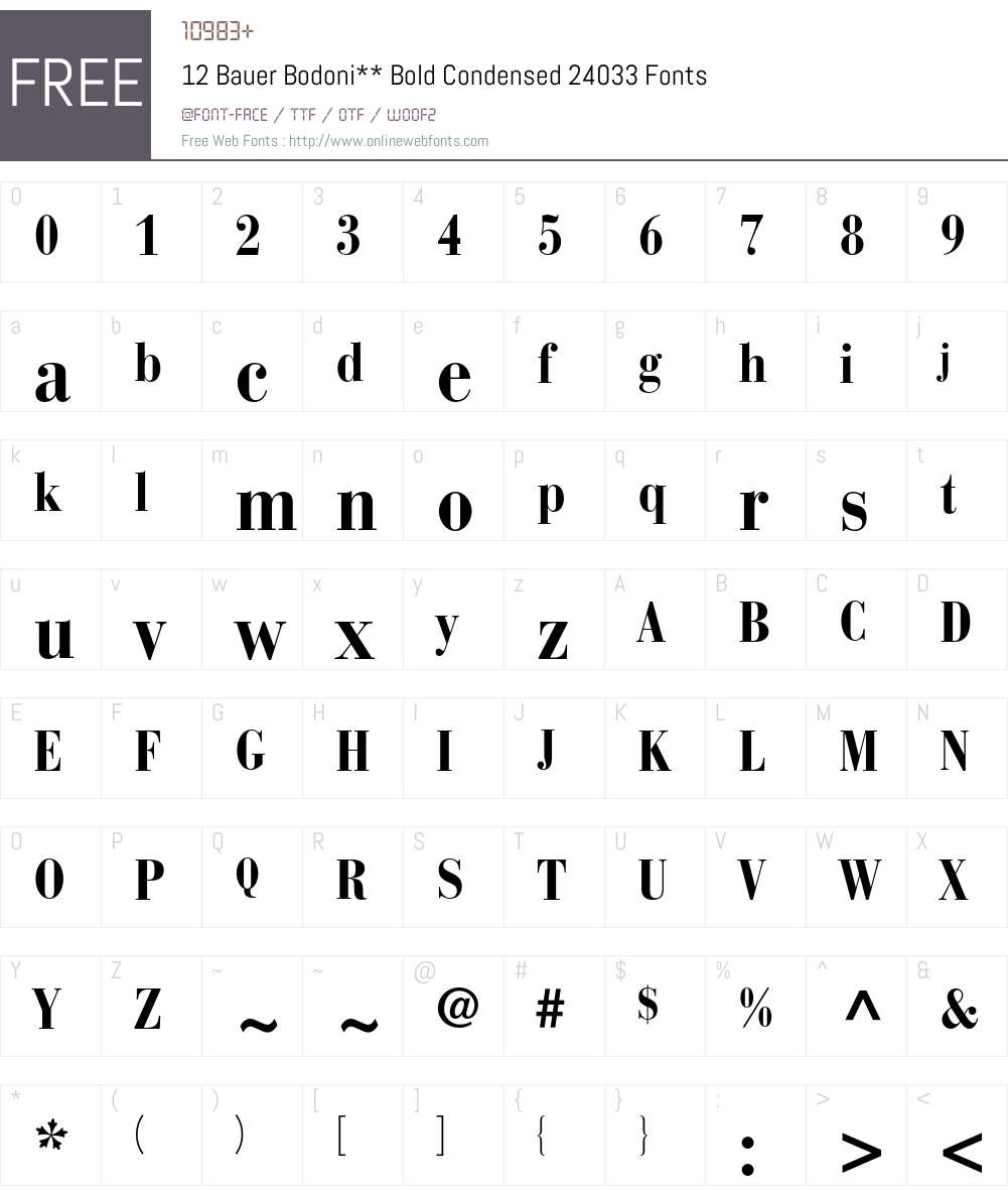 BauerBodoni Font Screenshots