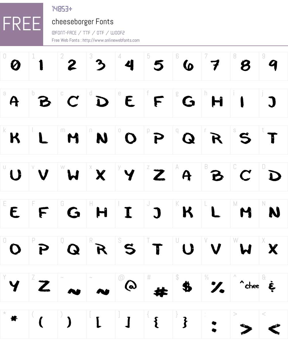 cheeseborger Font Screenshots