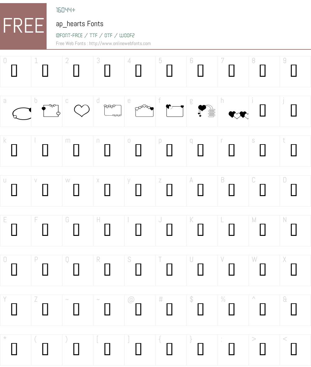 ap_hearts Font Screenshots