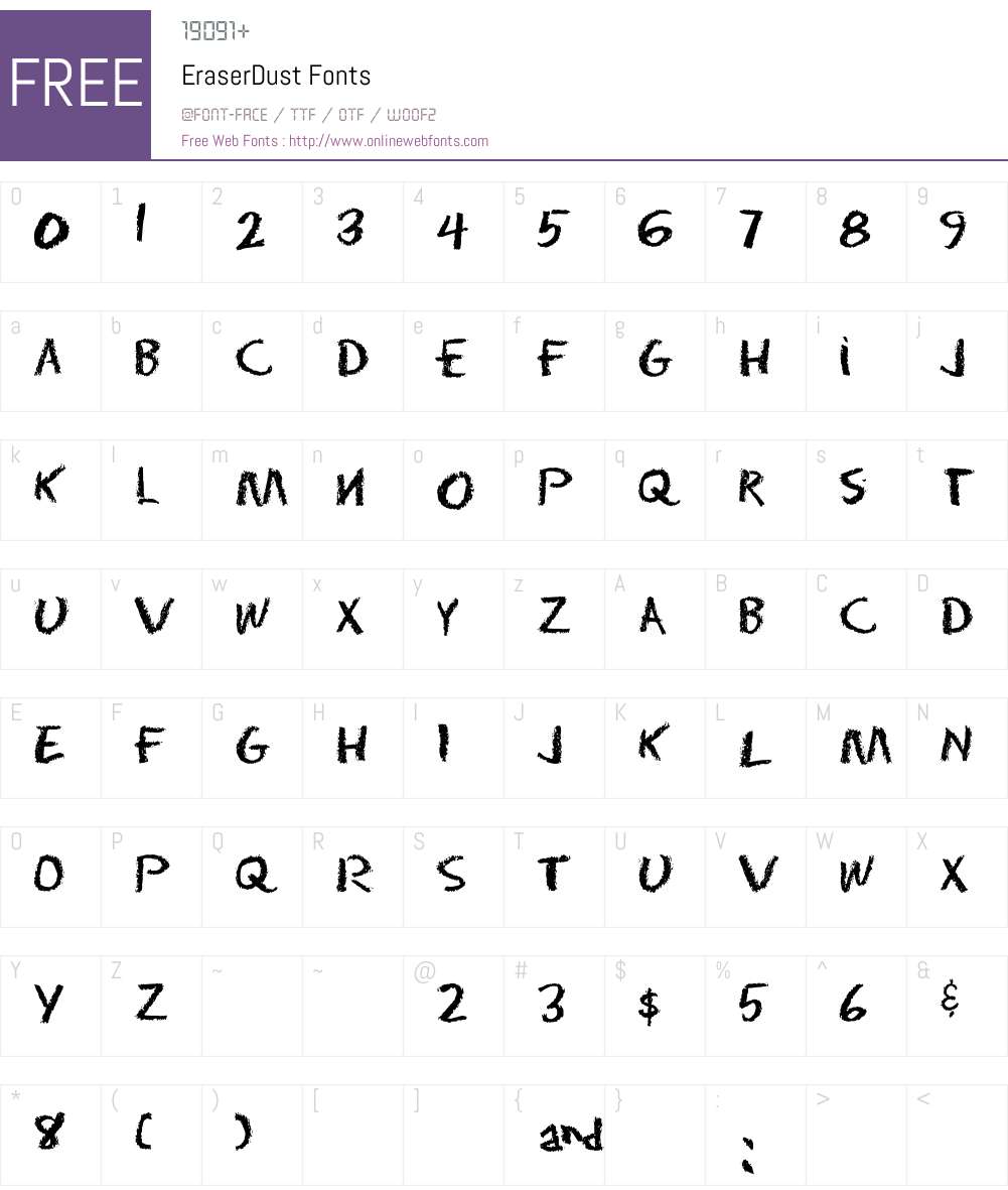 Eraser Font Screenshots