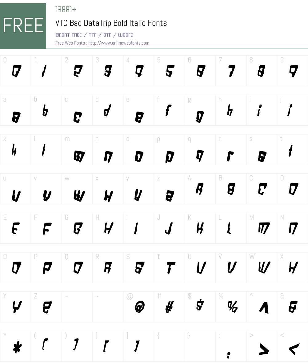 VTC Bad DataTrip Font Screenshots