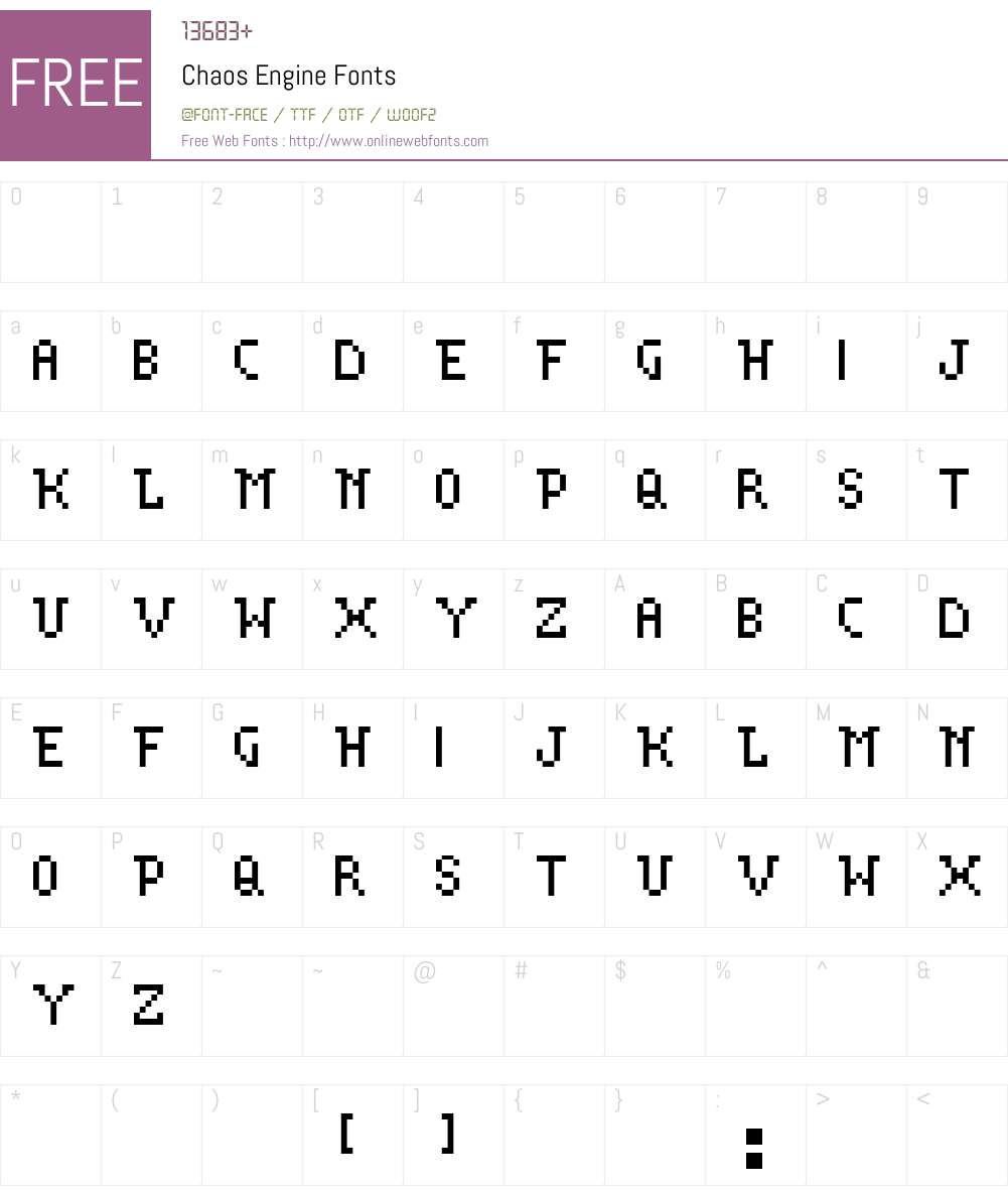 Chaos Engine Font Screenshots