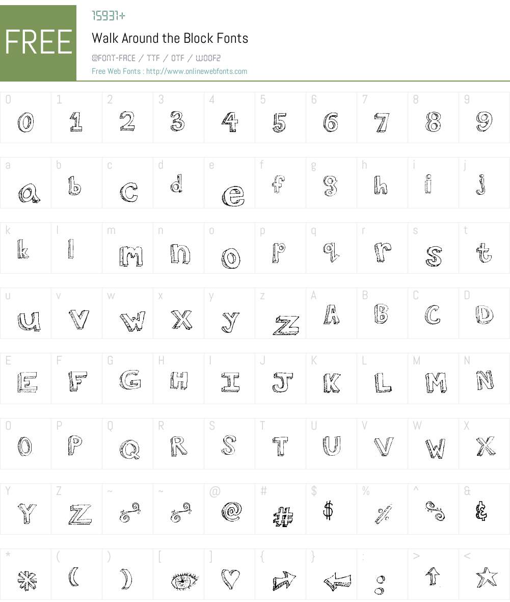 Walk Around the Block Font Screenshots