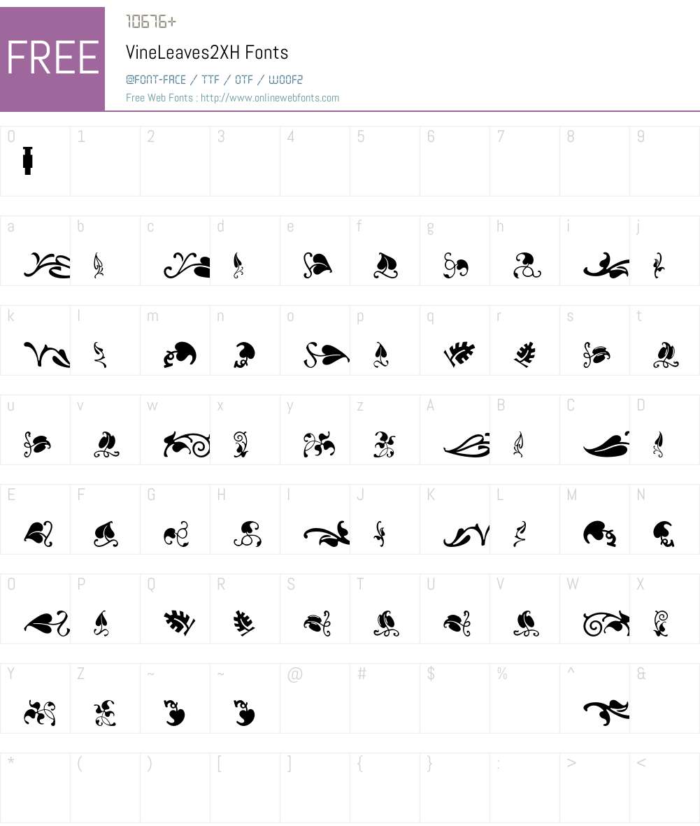 Vine Font Screenshots