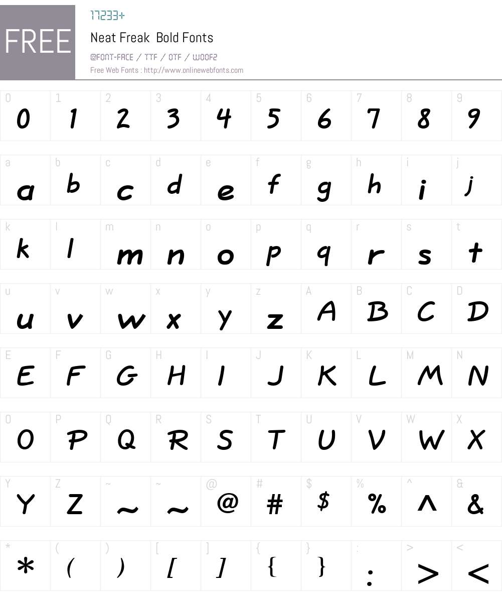 Neat Freak Font Screenshots