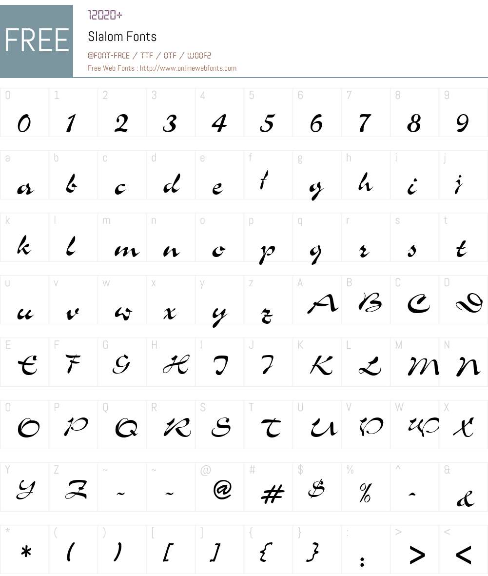 Slalom Font Screenshots