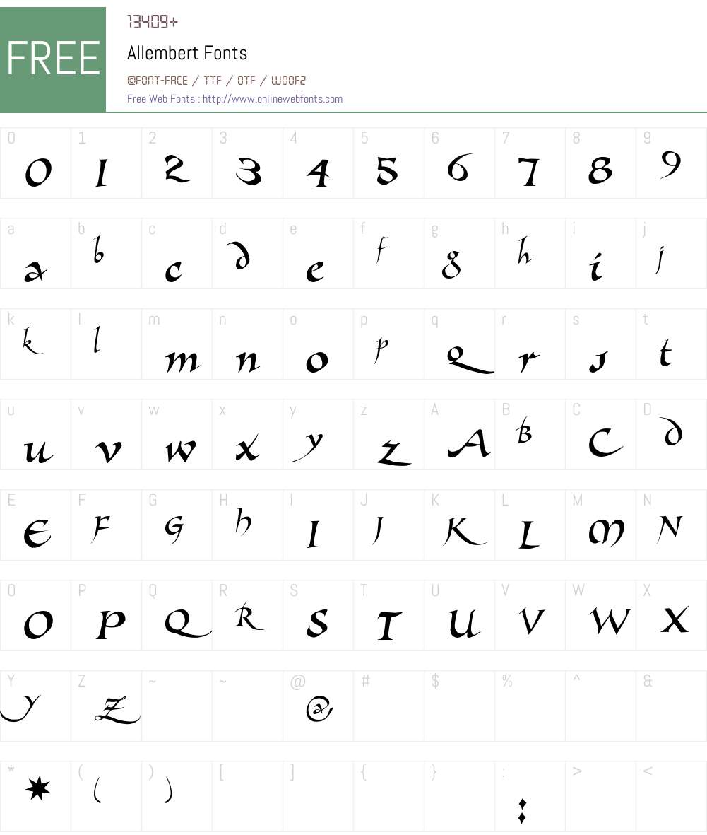 Allembert Font Screenshots