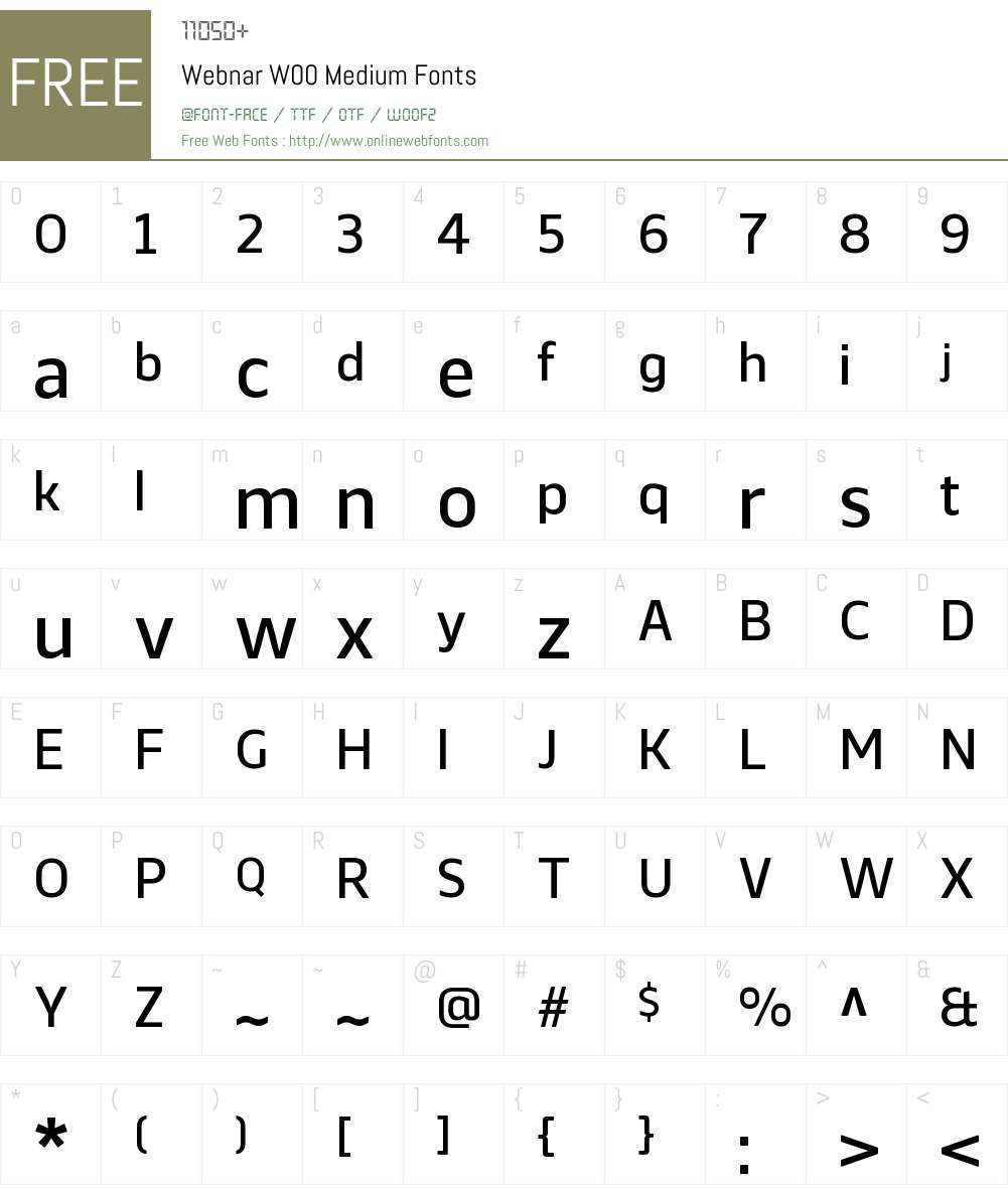 WebnarW00-Medium Font Screenshots