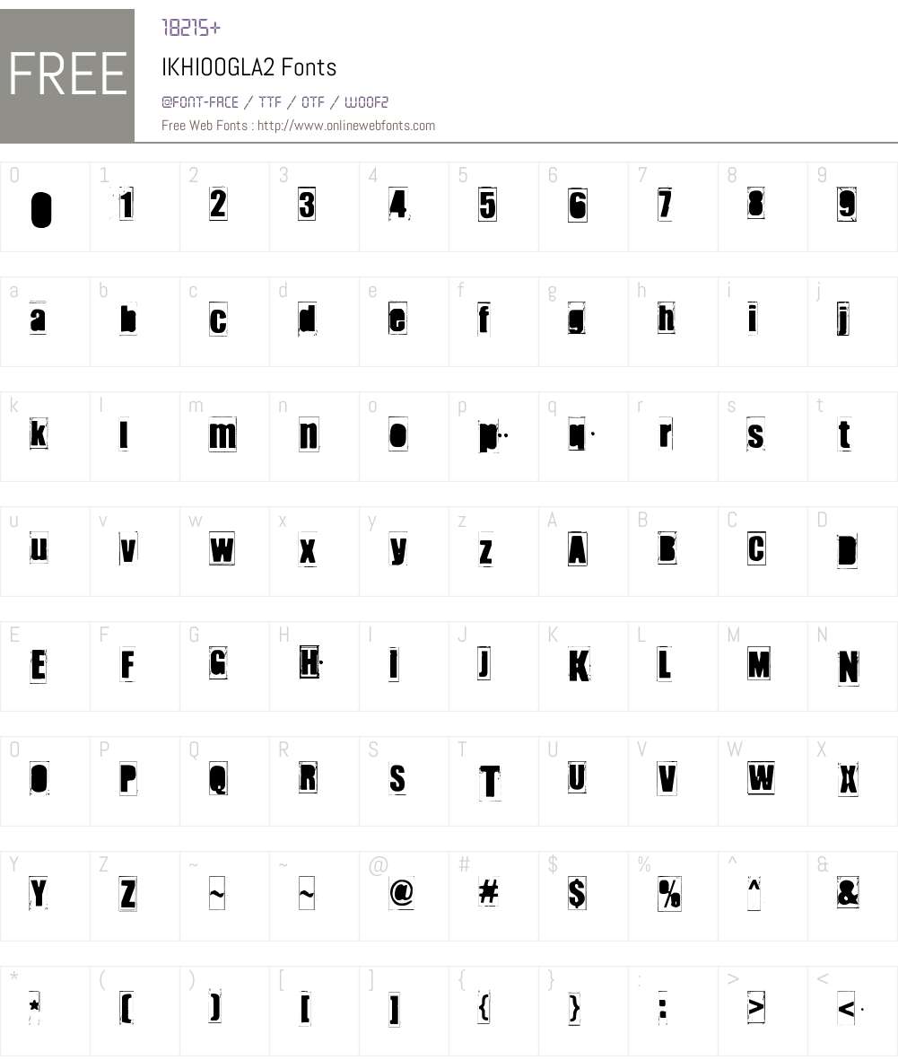 IKHIOOGLA2 Font Screenshots